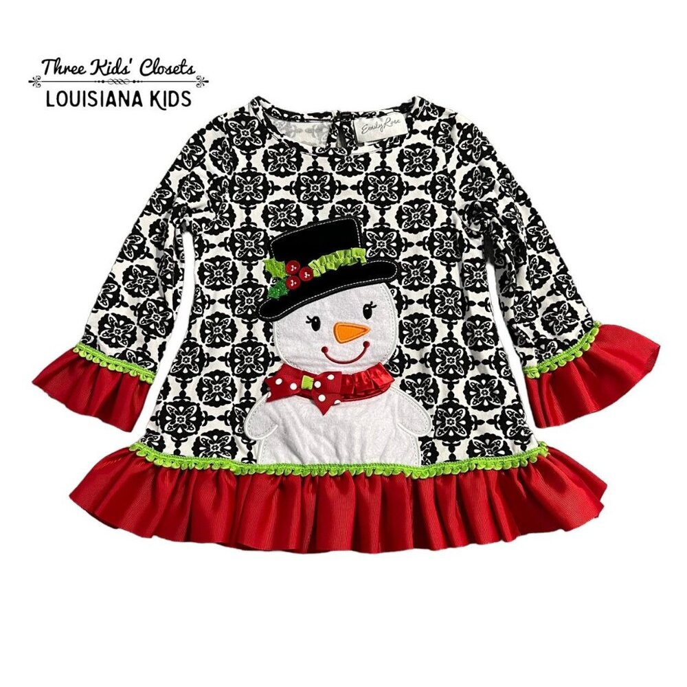 Emily Rose 3T Christmas Holiday Snowman Appliqué Tunic Top